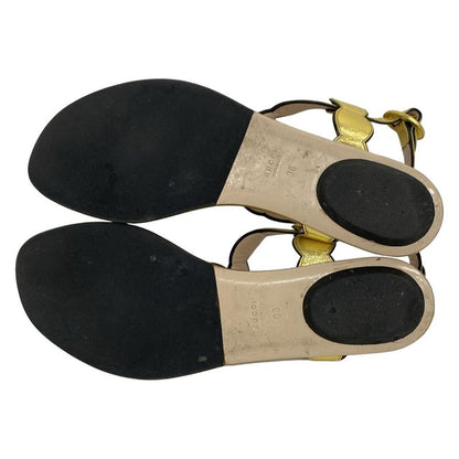 Gucci Sandals 38 Gold Pearl Outsole Reupholstered Leather