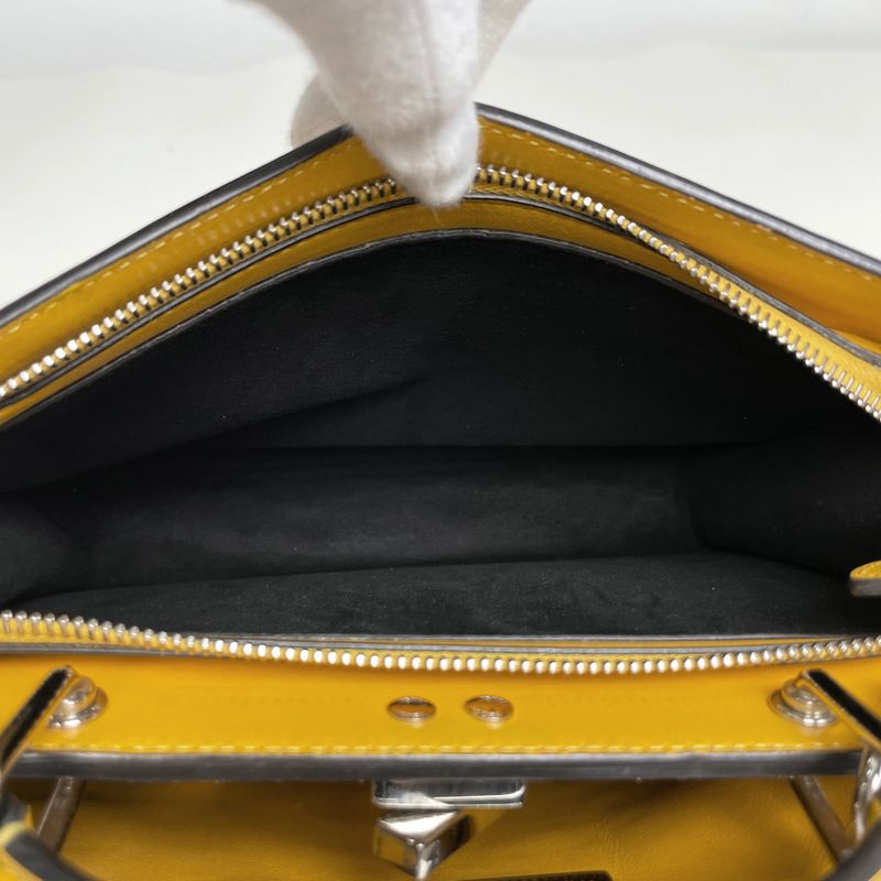 Fendi Peekaboo Icy Zucca 2-Way Shoulder Bag Leather Yellow