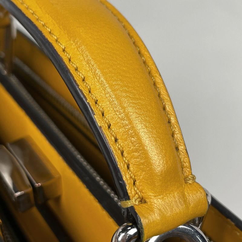 Fendi Peekaboo Icy Zucca 2-Way Shoulder Bag Leather Yellow