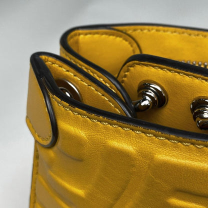 Fendi Peekaboo Icy Zucca 2-Way Shoulder Bag Leather Yellow