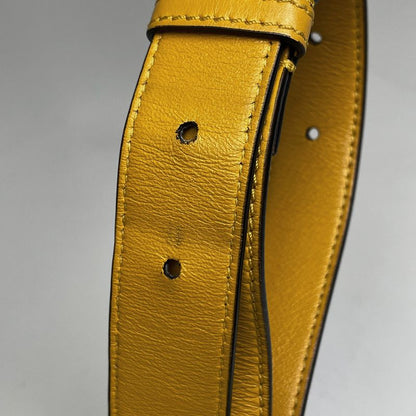 Fendi Peekaboo Icy Zucca 2-Way Shoulder Bag Leather Yellow