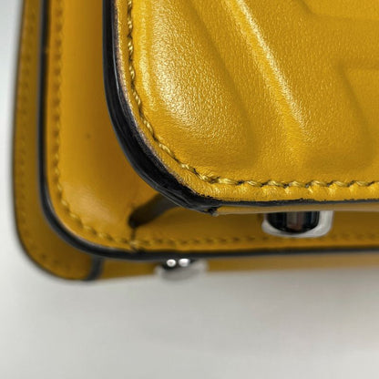 Fendi Peekaboo Icy Zucca 2-Way Shoulder Bag Leather Yellow