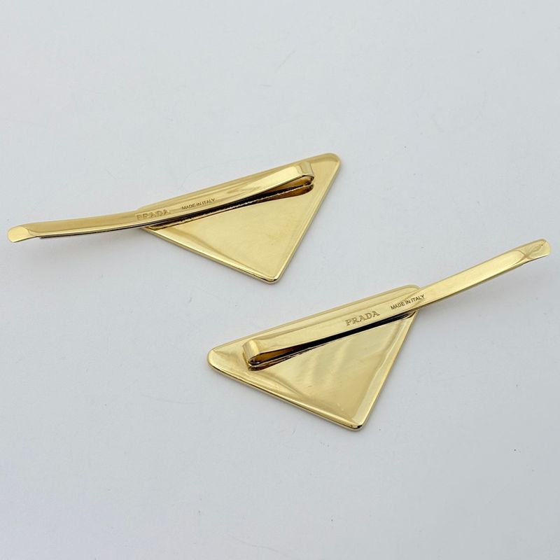 Prada Hairpin Gold Plated Gray