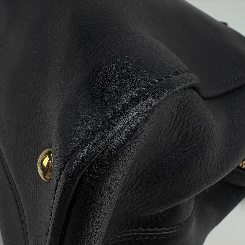 Fendi Chameleon 2-Way Shoulder Bag Mini Boston Logo Leather Navy