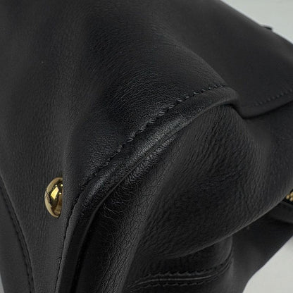 Fendi Chameleon 2-Way Shoulder Bag Mini Boston Logo Leather Navy