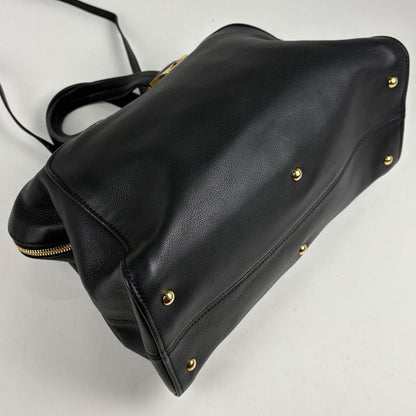 Fendi Chameleon 2-Way Shoulder Bag Mini Boston Logo Leather Navy