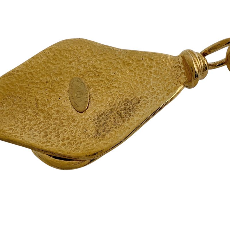 Chanel CC Logo Color Stone Necklace Gripoix Long Gold Plated