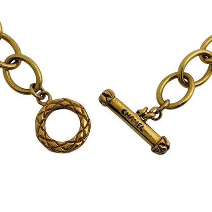Chanel CC Logo Color Stone Necklace Gripoix Long Gold Plated