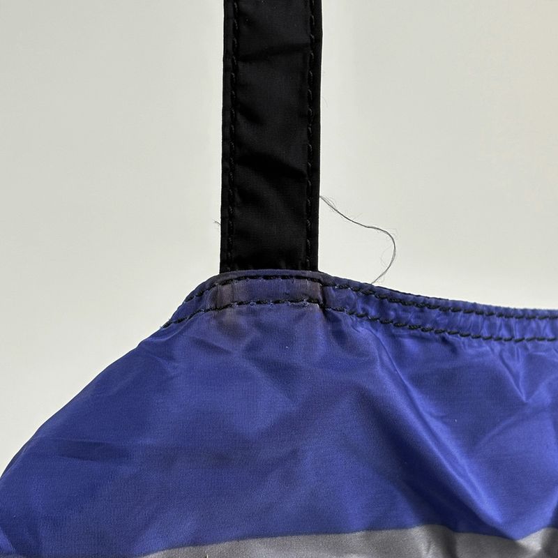 Prada Tote Nylon Nero Blue Gray