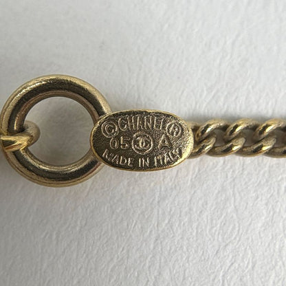 Chanel CC Logo Necklace Quilted Gold Plated
