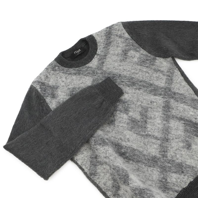 Fendi Knit Zucca Crew Neck Sweater Wool 46 Top