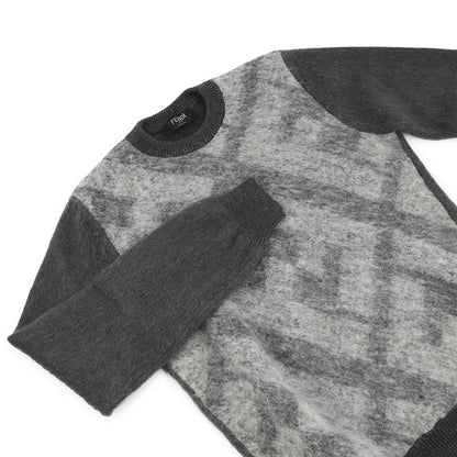Fendi Knit Zucca Crew Neck Sweater Wool 46 Top