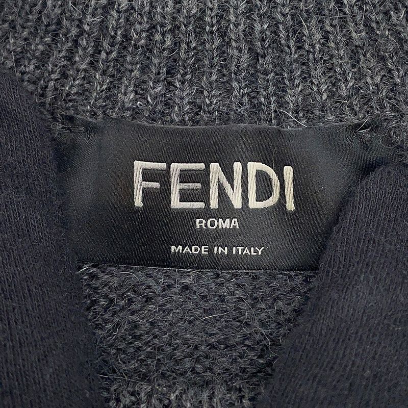 Fendi Knit Zucca Crew Neck Sweater Wool 46 Top