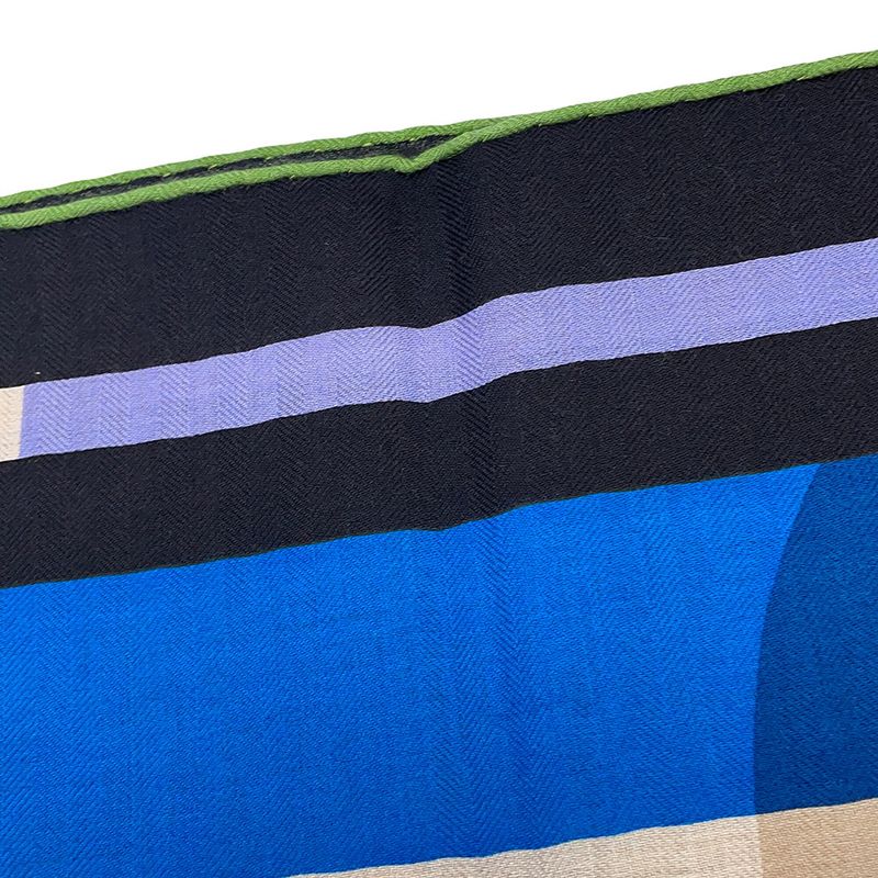 Hermes Shawl Carre 140 Geant Elaborate Carriage Voitures Black Blue-cobalt Natural