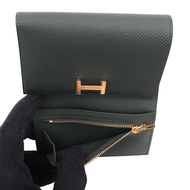 Hermes Trifold Wallet Bearn Combination Verlephonse Gold Epsom