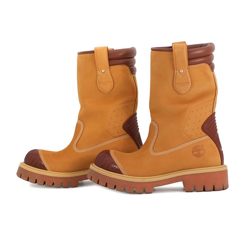 Louis Vuitton Boots LV Timberland Mid 9.5 Shoes Beige Brown