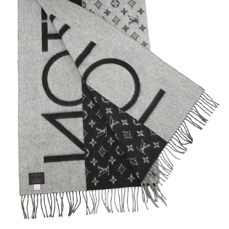Louis Vuitton Scarf LV Split Cashmere Monogram Black Noir