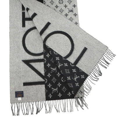 Louis Vuitton Scarf LV Split Cashmere Monogram Black Noir