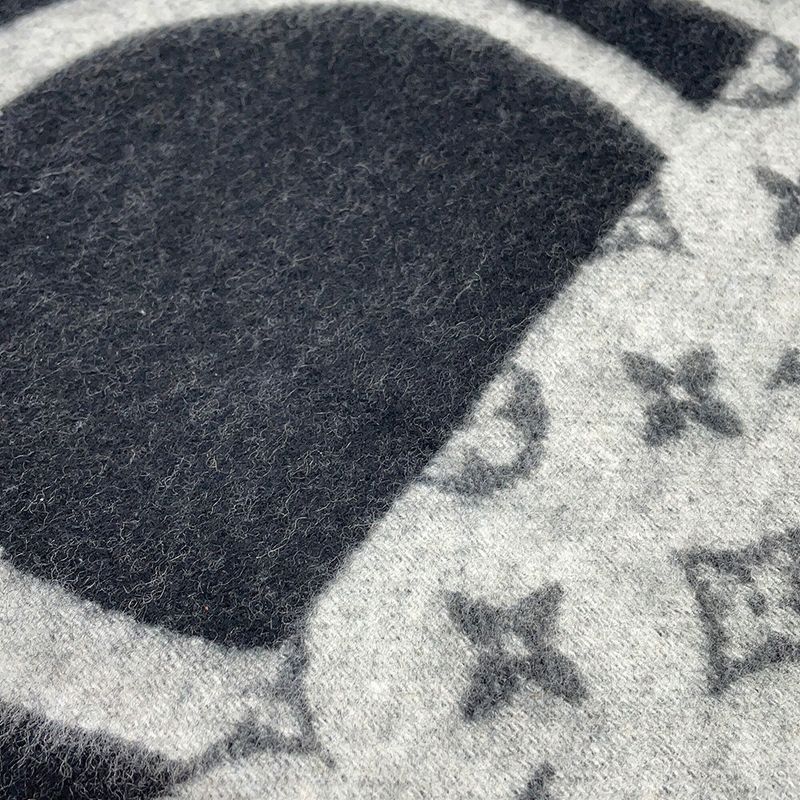 Louis Vuitton Scarf LV Split Cashmere Monogram Black Noir