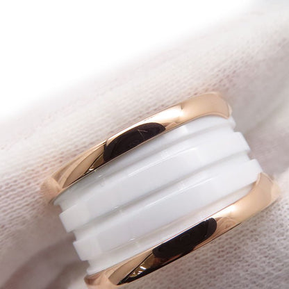 Bvlgari Ring Band 18K Pink Gold White Ceramic 54