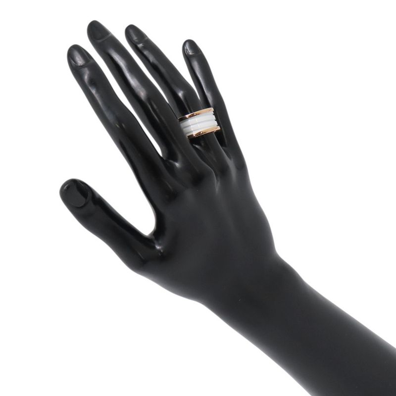 Bvlgari Ring Band 18K Pink Gold White Ceramic 54