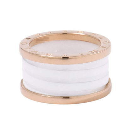 Bvlgari Ring Band 18K Pink Gold White Ceramic 54