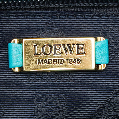Loewe Logo Blue Green Leather