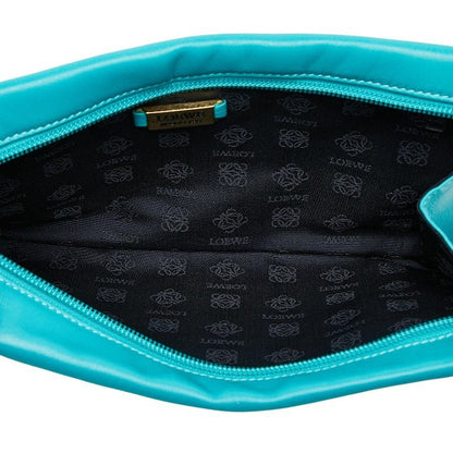 Loewe Logo Blue Green Leather