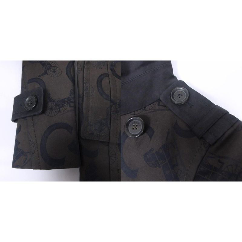 Celine C Macadam Trench Coat Carriage Pattern Logo All Over Double Long