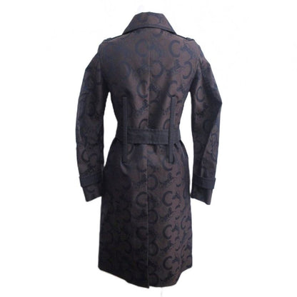Celine C Macadam Trench Coat Carriage Pattern Logo All Over Double Long