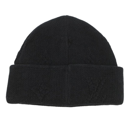 Louis Vuitton Knit Hat Beanie LV Crash Monogram Cotton Noir Black