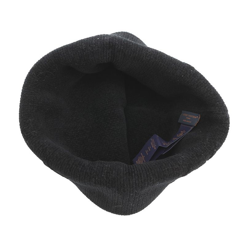 Louis Vuitton Knit Hat Beanie LV Crash Monogram Cotton Noir Black