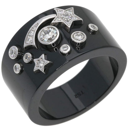 Chanel Cosmic de Comet Diamond Ceramic 52 Ring 18K White Gold