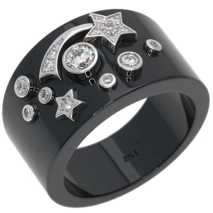 Chanel Cosmic de Comet Diamond Ceramic 52 Ring 18K White Gold