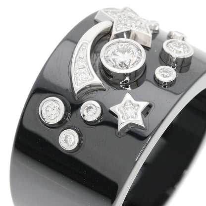 Chanel Cosmic de Comet Diamond Ceramic 52 Ring 18K White Gold