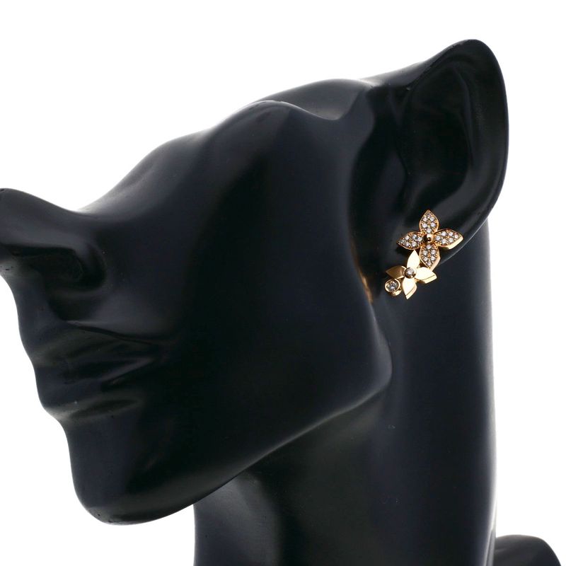 Louis Vuitton Star Blossom Double Diamond Right Ear Earrings 18K Pink Gold