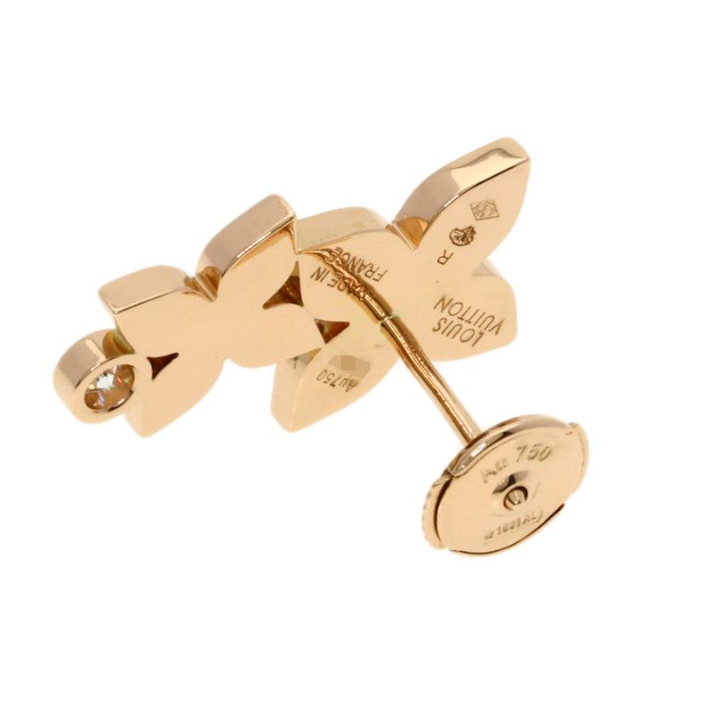 Louis Vuitton Star Blossom Double Diamond Right Ear Earrings 18K Pink Gold
