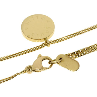 Louis Vuitton Logo Circle Plate Necklace 18K Yellow Gold