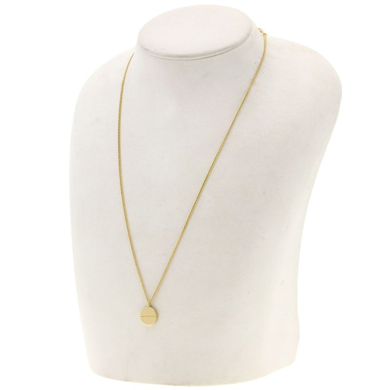 Louis Vuitton Logo Circle Plate Necklace 18K Yellow Gold