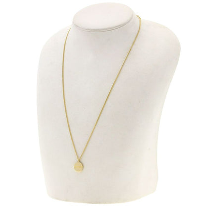 Louis Vuitton Logo Circle Plate Necklace 18K Yellow Gold