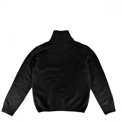 Celine Knit Triomphe Trucker Sweater Half Zip Logo Top L