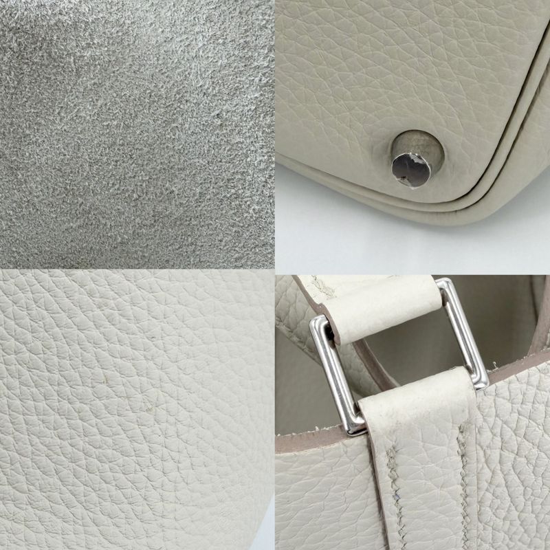 Hermes Handbag Picotin Lock PM Leather Ivory Silver