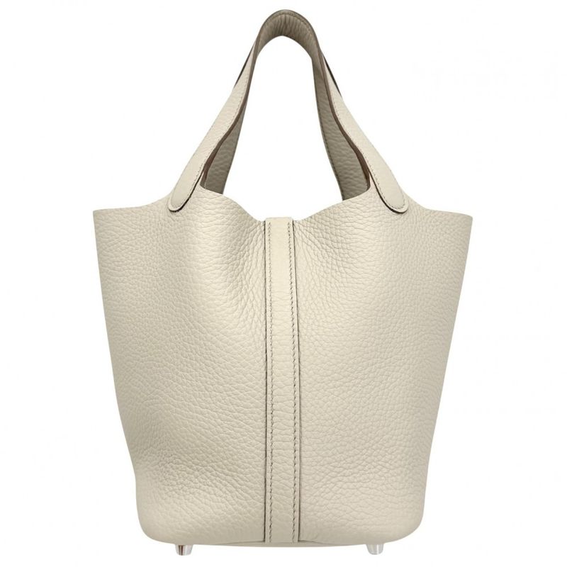 Hermes Handbag Picotin Lock PM Leather Ivory Silver