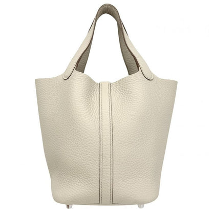 Hermes Handbag Picotin Lock PM Leather Ivory Silver
