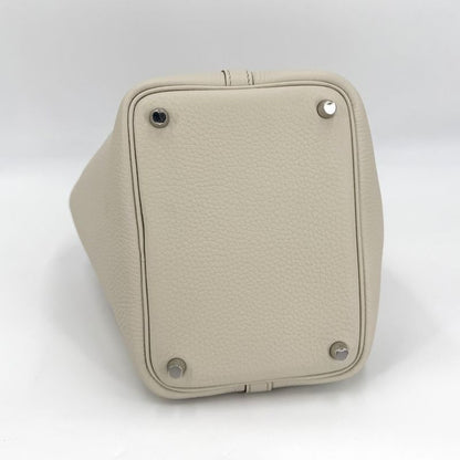 Hermes Handbag Picotin Lock PM Leather Ivory Silver
