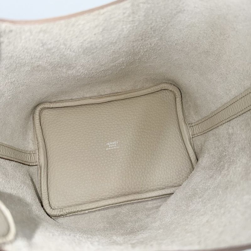 Hermes Handbag Picotin Lock PM Leather Ivory Silver