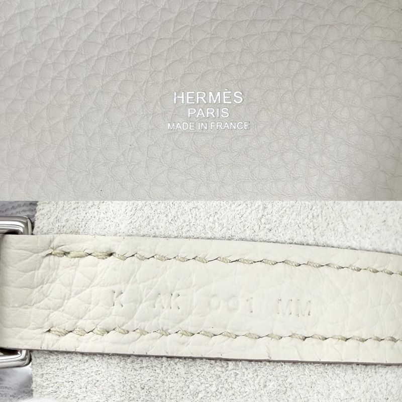 Hermes Handbag Picotin Lock PM Leather Ivory Silver