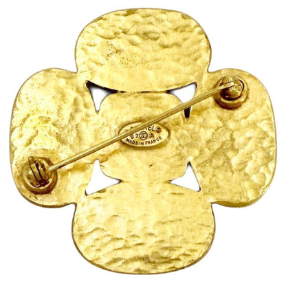 Chanel Brooch CC Logo Vintage Gold Plated Silver