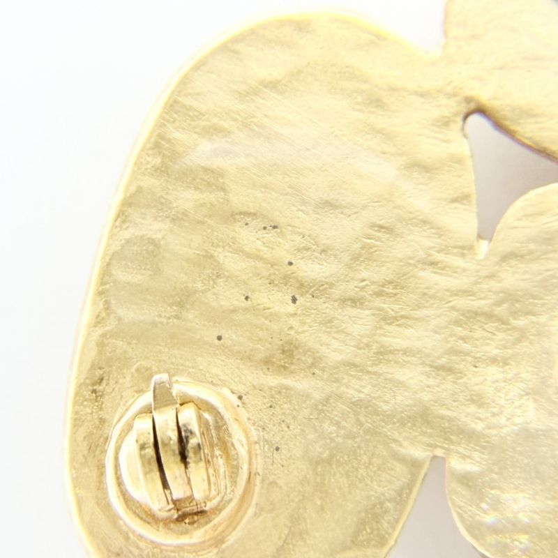 Chanel Brooch CC Logo Vintage Gold Plated Silver
