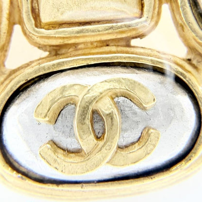 Chanel Brooch CC Logo Vintage Gold Plated Silver